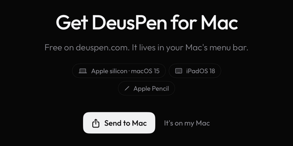 Get Deus XT for Mac, a step in the iPad welcome, with the Send to Mac button