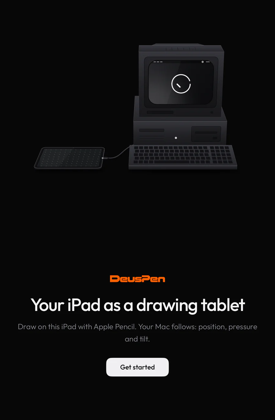 The first page of the Deus XT welcome on iPad